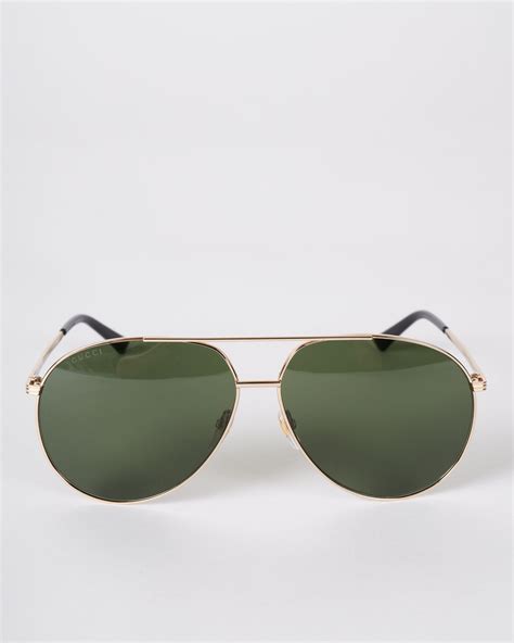 gucci gold green aviator sunglasses